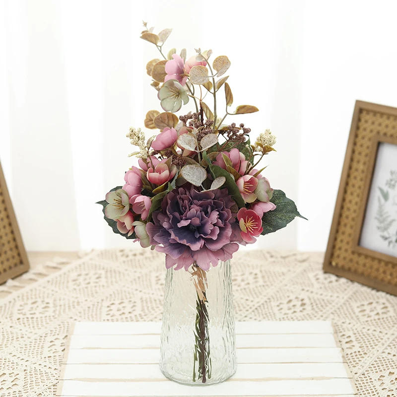 Description Picture 5 of itemSilk Peony Artificial Flowers Big Bride Bouquet Fake Plants Christmas Wedding Valentine's Day Room Gift Decoration Accessories