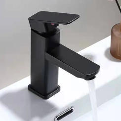 Black/Chrome Bathroom Faucets Hot and Cold Mixer Faucets Vanity Bathroom Kitchen Deck Mounted Bathroom Sink Faucets