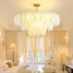 Modern Luxury crystal Chandeliers Gold French Glass chandelier Idoor Home Decor Pendant Lamp for Living Room Dining