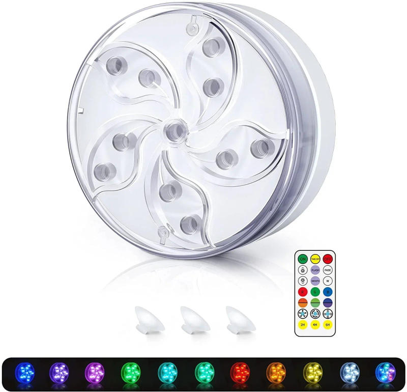 Description Picture 4 of itemRemote Underwater RGB Submersible Pool Lights IP68 Waterproof Color Changing Led Floating Lights for Hot Tub Bath Diving Light