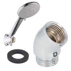 Shower Elbow Hand Shower Top Spray Adapter Brass Chrome Shower Connector Bathroom Shower Head G1/2 Female To Male Adapter