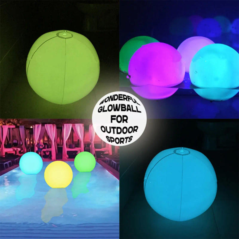 Description Picture 5 of itemLED Beach Ball 15.7inch 16 Colors Changing Light Up Pool Ball Waterproof Remote Control Inflatable Beach Kickball For Kids