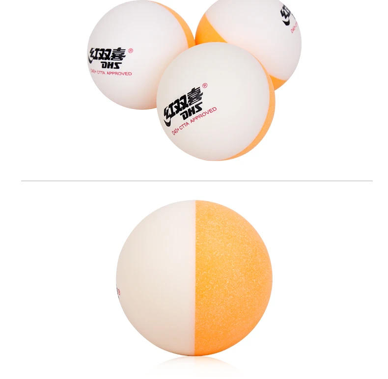 Description Picture 4 of item2018 DHS 20 Balls  BI Colour Table Tennis Balls  Double Color Seamed D40+ Balls Plastic Poly Ping Pong Balls