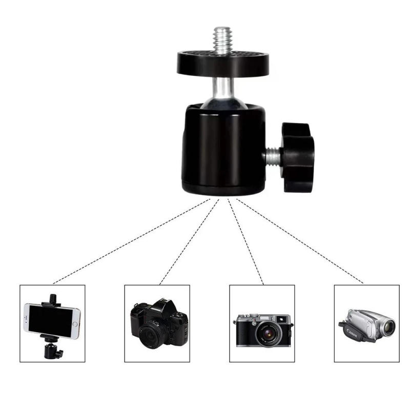 Description Picture 4 of item1/4" Swivel Mini Ball Head Screw Tripod Mount for GoPro 12 11 10 9 Insta360 X3 DSLR Camera Camcorder Light Bracket Accessories