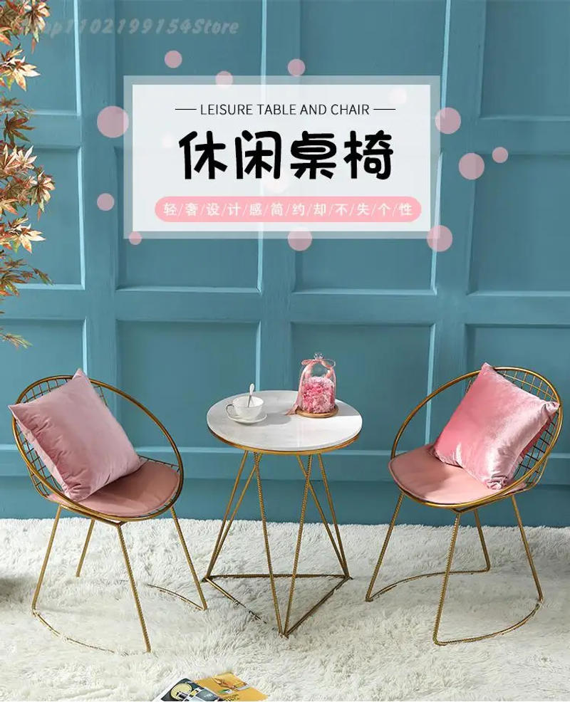 Description Picture 2 of itemThe Balcony Chairs Three-piece Suit Small Tea Table Combined Leisure Household Contemporary And Contracted Nordic Light Luxury N