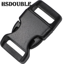 20 Pcs/Pack 5/8"Contoured Curved Side Release Black Plastic Buckles For Bag DIY Webbing Straps Paracord Bracelet