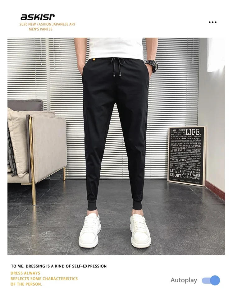 Description Picture 5 of itemPantalones Hombre Summer New Men Trousers Korean Luxury Clothing Streetwear Slim Fit Cargo Pants Slim Fit Casual Work Wear 36-28