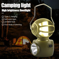 Portable Outdoor Camping Tent Lights Waterproof Retro Light Picnic Warm Light with Handle Hiking Emergency Lighting Tools
