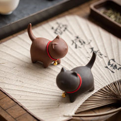 Purple Clay Cute Cat Tea Pets Ceramic Kung Fu Tea Set Accessories for Home Decor Tea Art Decorations Kitten Teaware
