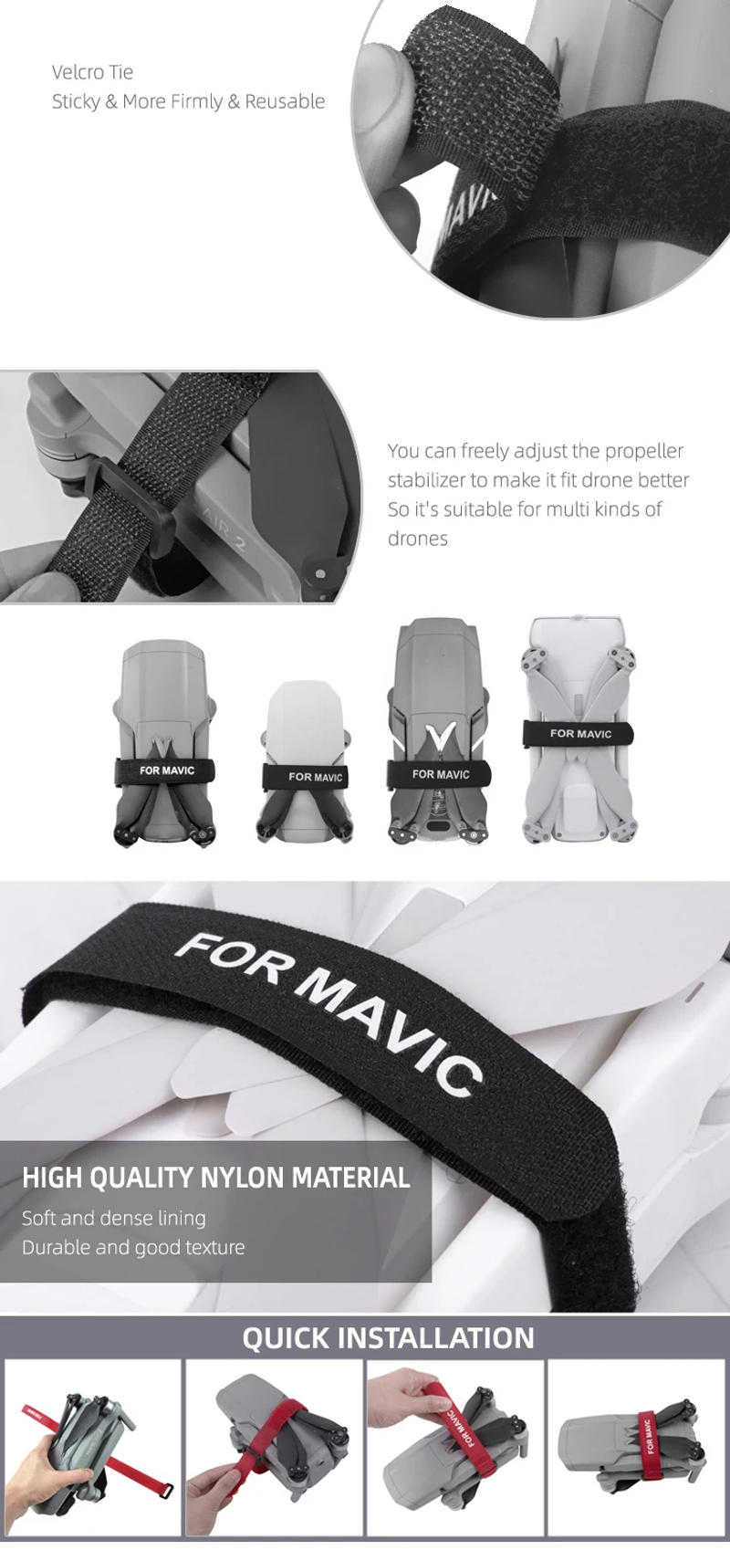 Description Picture 3 of itemPropeller Stabilizer For Mini 3 4 Pro Fixing Straps Drone Blade Holder Protective for DJI Mavic 3/Mini 2/SE/Air 2/2S Accessories