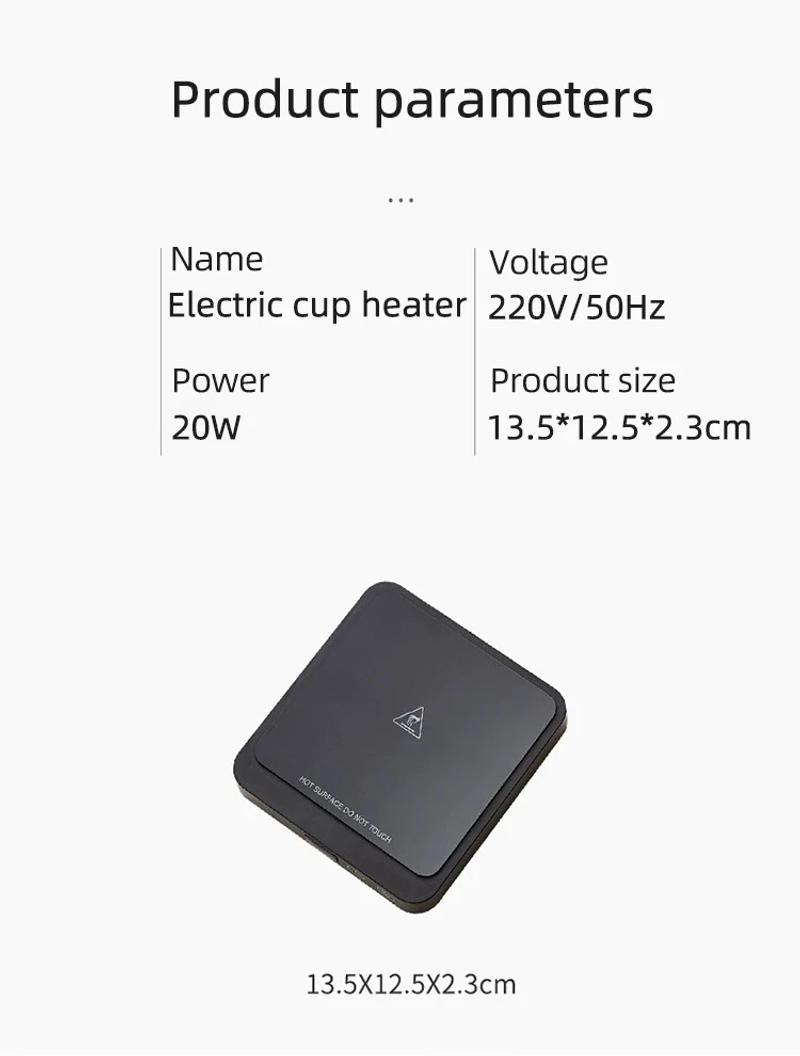 Description Picture 5 of item220V Cup Heater Coffee Mug Warmer 20W Electric Hot Plate Tea Maker 5 Gear Temperature Warmer Coaster Heating Pad For Milk Tea