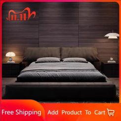 European Style Luxury Double Bed Elegant Nordic Wood Bedroom Queen Bed Storage Upholstered Cama Box Casal Furniture Home