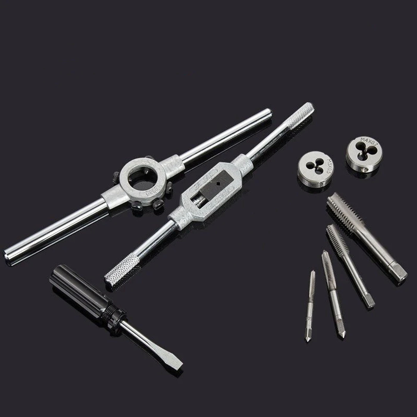 Description Picture 3 of itemMetric 110Pcs Tap and Die Set High Speed Steel Titanium Tap and Die Combination Set For Cutting External & Internal Threads