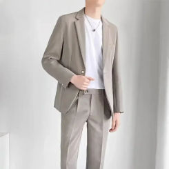 B2300 Men's Suit Jackets Business Thin Slim Fit Male Blazer Brown Menswear Fashion 2024 High Quality Coat Spring Clothes Summer