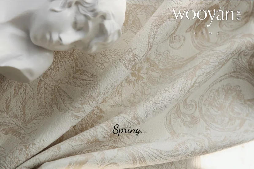 Description Picture 6 of itemModern Romantic French Luxury Curtains for Living Room Bedroom Beige Embroidery Chenille Curtain Blackout Curtains Lace Tulle