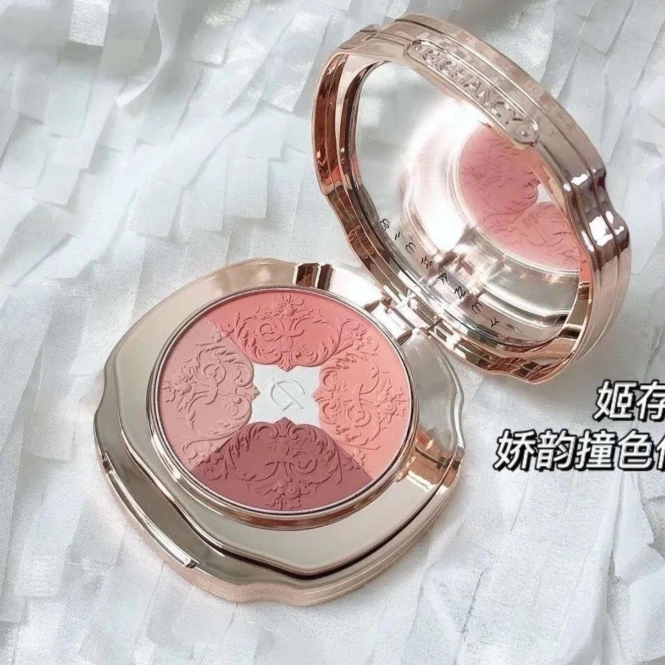 Description Picture 5 of item5 Colors Face Blush Palette Matte Mineral Blush Powder Bright Shimmer Matte Face Blush for Cheek and Eye Shadow Make-up