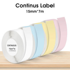 P12 Thermal Paper Roll Continus Label Tape 15mm*7m Self Adhesive Label Sticker White Color Label Paper for P12 P15 Label Printer
