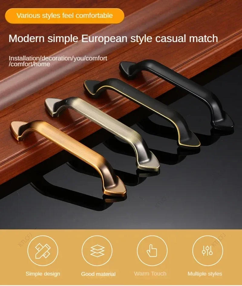 Description Picture 2 of itemEuropean Style Cabinet Wardrobe Door Handle European Style Zinc Alloy Handle Modern and Simple Rural Drawer Cabinet Handle