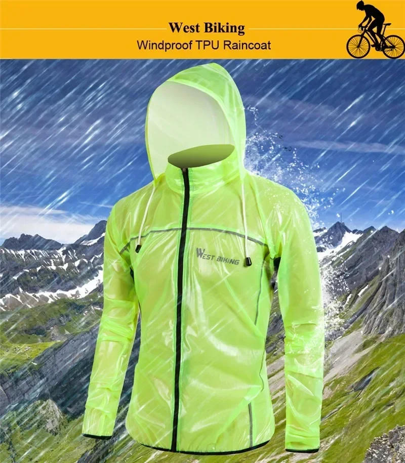 Description Picture 3 of itemWEST BIKING Waterproof MTB Mountain Bike Raincoat Men Women Cycling Clothing Windbreaker Rain Jacket Bicycle Jerseys