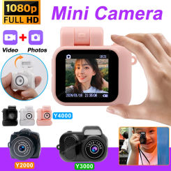 2024 New Monoreflexes Style Mini Camera With Flash Lamp HD 1080P Portable Video Recorder DV With LCD Screen Y4000/Y3000/Y2000
