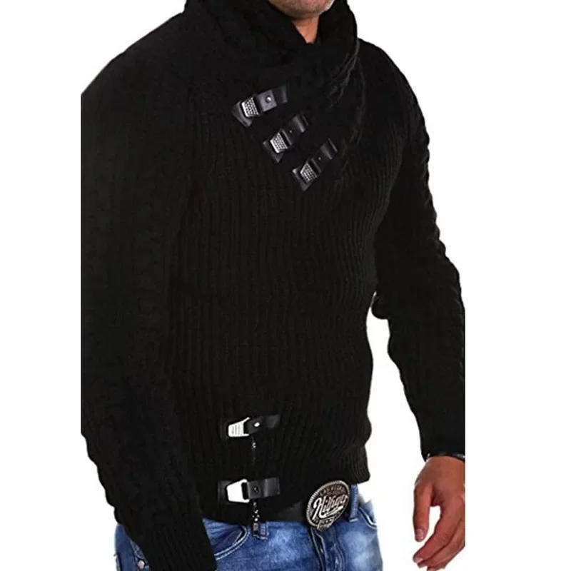 Description Picture 6 of itemFall/Winter Mens Sweater Fashion Long Sleeve Knitted Shirt Mens Cardigans