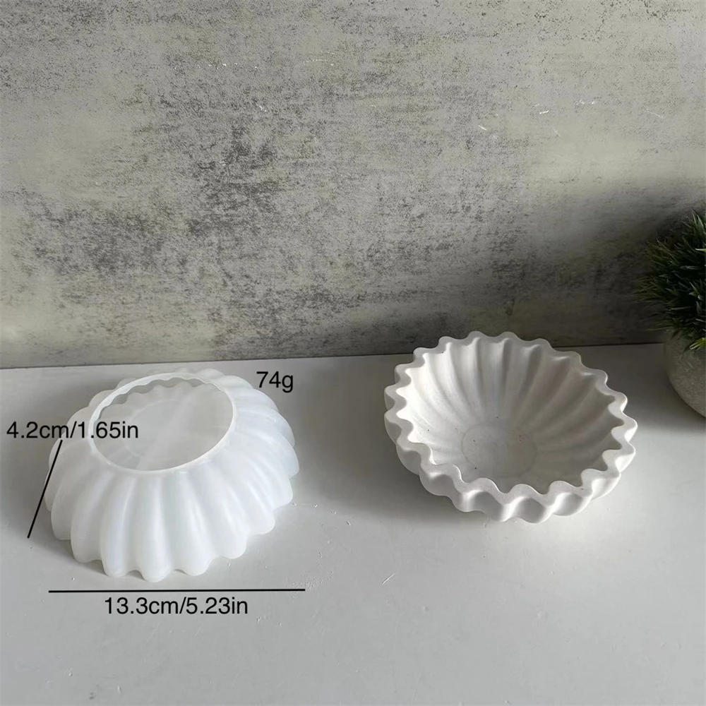 Description Picture 5 of itemWavy Bowl Silicone Molds DIY Home Decoration Candle Storage Cup Concrete Cement Mold Craft Art Organizer Box Gypsum Plaster Mold