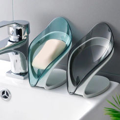 Leaf Soap Dish For Bathroom Shower Portable Non-slip Drain Soap Holder Plastic Sponge Tray For Bathroom Kitchen Accessories