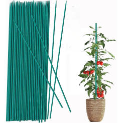 20Pcs Bamboo Green Sticks Plant Support Flower Stick Orchid Rod Plant Sticks for Supporting Climbing Plant Orchid Tomato
