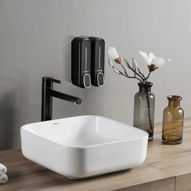 Description Picture 3 of item300ml Wall Mount Soap Dispenser Manual Shampoo Shower Gel Dispenser Lotion Container Liquid Hand Soap Dispenser for Bathroom