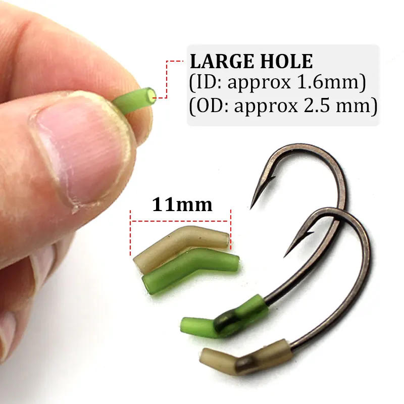 Description Picture 3 of item30pcs Carp Fishing Anti Tangle Sleeve Hook Aligner for Ronnie Hair Rig Carp Method Feeder Accessories Tackle