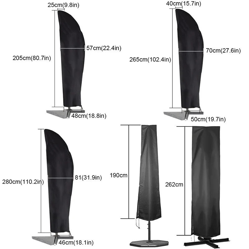 Description Picture 3 of item17 Sizes Waterproof Cover Outdoor Sunshade Umbrella Cover Garden Weatherproof Patio Cantilever Parasol Rain Cover Accessories