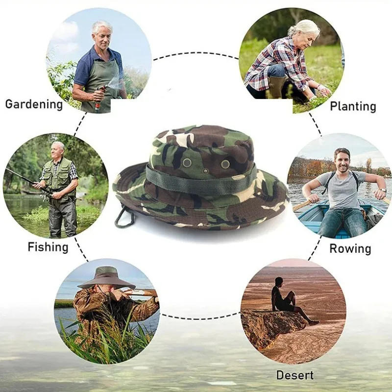 Description Picture 4 of itemWide Brim Sun Hat with Neck Flap for Men Women Bucket Cap Sports Caps Hiking Fishing Golf Outdoor Anti-UV Face Protection Panama