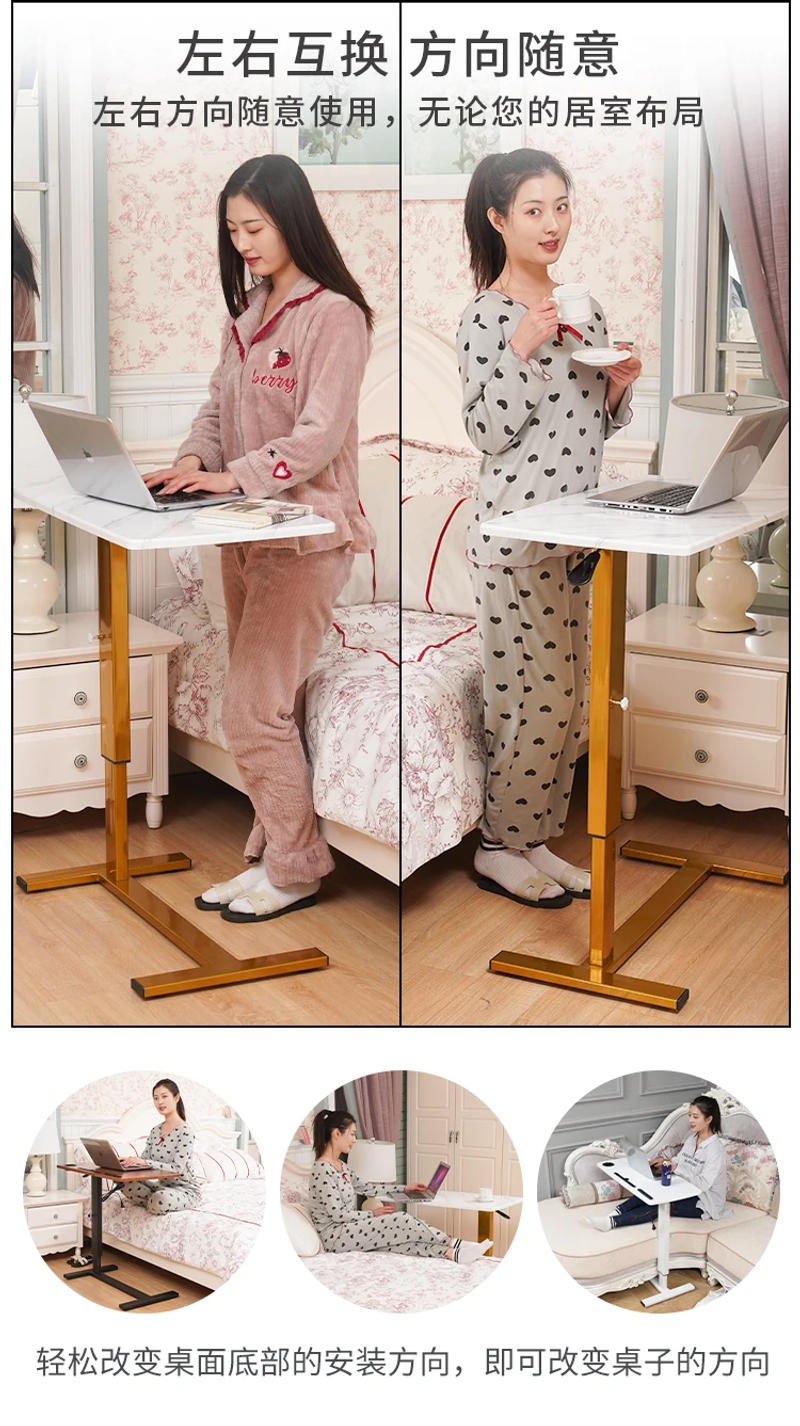 Description Picture 5 of itemBedside Table Movable Computer Height Adjusting Folding Sofa Lazy Bed Front Table Bed Home Writing Desk Small Table