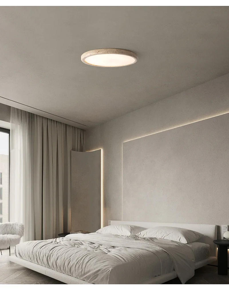 Description Picture 4 of itemNordic Modern Cream Style Warm Bedhead Ceiling Light Fixtures Yellow Travertine Corridor Living Room Restaurant 15W Led Lamps