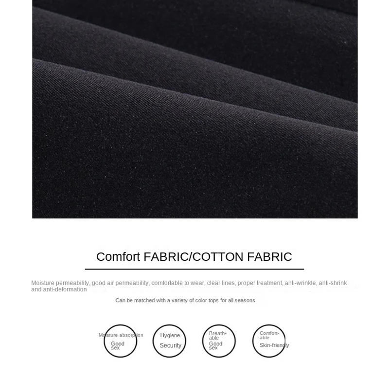 Description Picture 4 of item2024 Summer Thin Solid Color Suit Long Pants for Men's Casual Large Size Versatile Slim Fit Business Straight Crop Pants