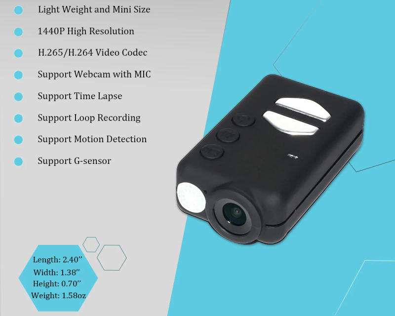 Description Picture 2 of itemMobius 1S Lens A2 1440P 30/60fps HD Small Action Camera Helmet Sport DashCam Pocket Camcorder G-sensor with Motion Detection