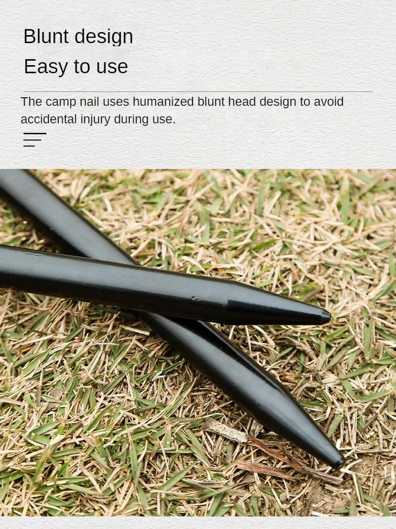 Description Picture 5 of item40cm Steel Tent Peg 30cm Metallic Ground Nail 20cm Iron Tent Stakes Outdoor Camping Canopy Sunshade Flysheet Tarp Accessories