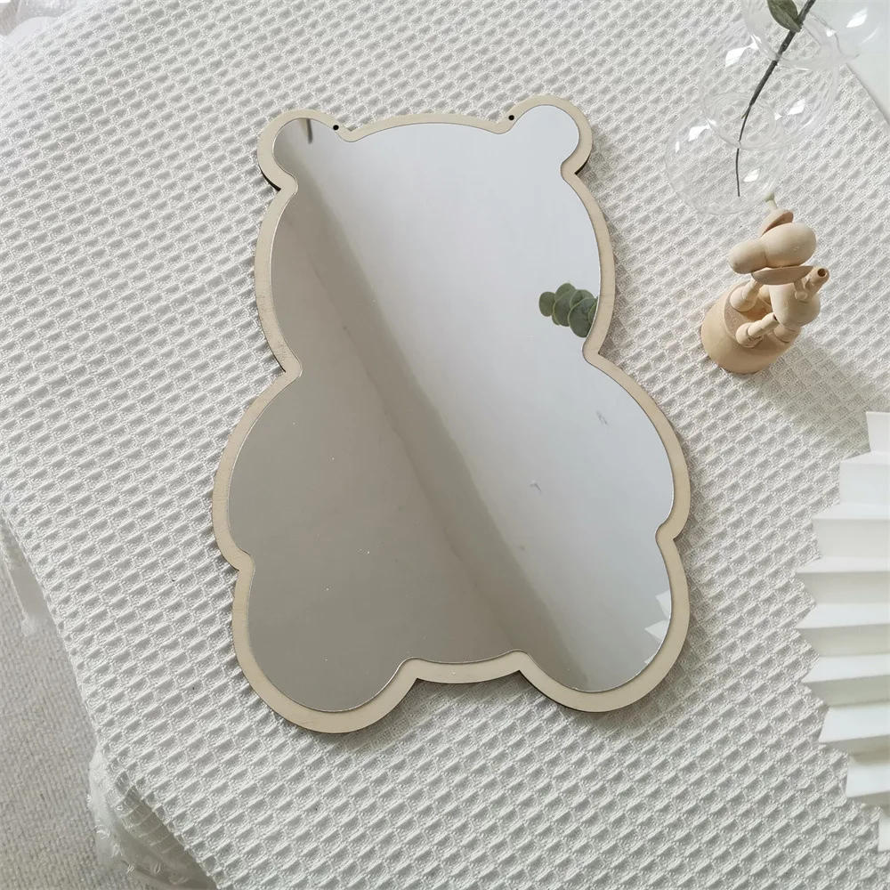 Description Picture 6 of itemINS Creative Decorative Mirror for Kids Room Cute Bear Rabbit Shape Acrylic Mirror Baby Photo Props Nordic Home Nursery Decor