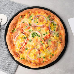 Carbon Steel Round Non-stick 13 inches Pizza Pan Tray Household Baking Tool