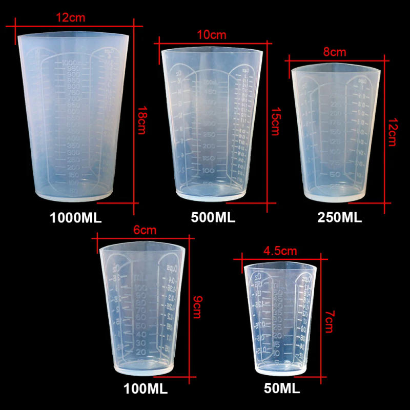 Description Picture 3 of item50ML-1000ML Silicone Triangle Graduated Measuring Cup Liquid Container Epoxy Resin Making Tools Accessories Silicone Molds