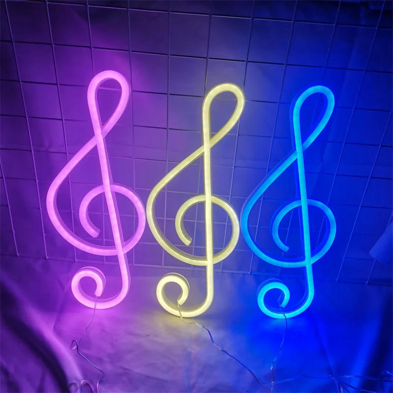 Description Picture 3 of itemLED Musical Note Neon Light Festival Atmosphere Decoration Neon Lamp Glowing For KTV Bar Party Bedroom Wall Decor Adult Gift