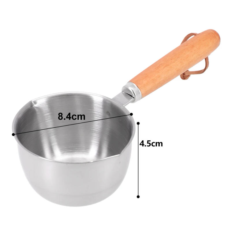 Description Picture 3 of itemMilk Pot Stainless Steel Hot Oil Pan 150ML-500ML Hot Sauce Small Pot Cooking Butter Melting Pot Versatile Flat Bottomed Oil Pan