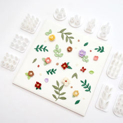 Mini Petal Leaf Combination Mold Polymer Clay Cutter 3D Pressed Flower Leaves DIY Earrings Pendant Jewelry Soft Pottery Tools