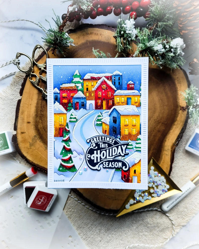 Description Picture 4 of item2024 Christmas Street Snowflake Poinsettia Fresh Flower New Clear Stamps Metal Cutting Dies Stencil Hot Foil Washi DIY Gift Card