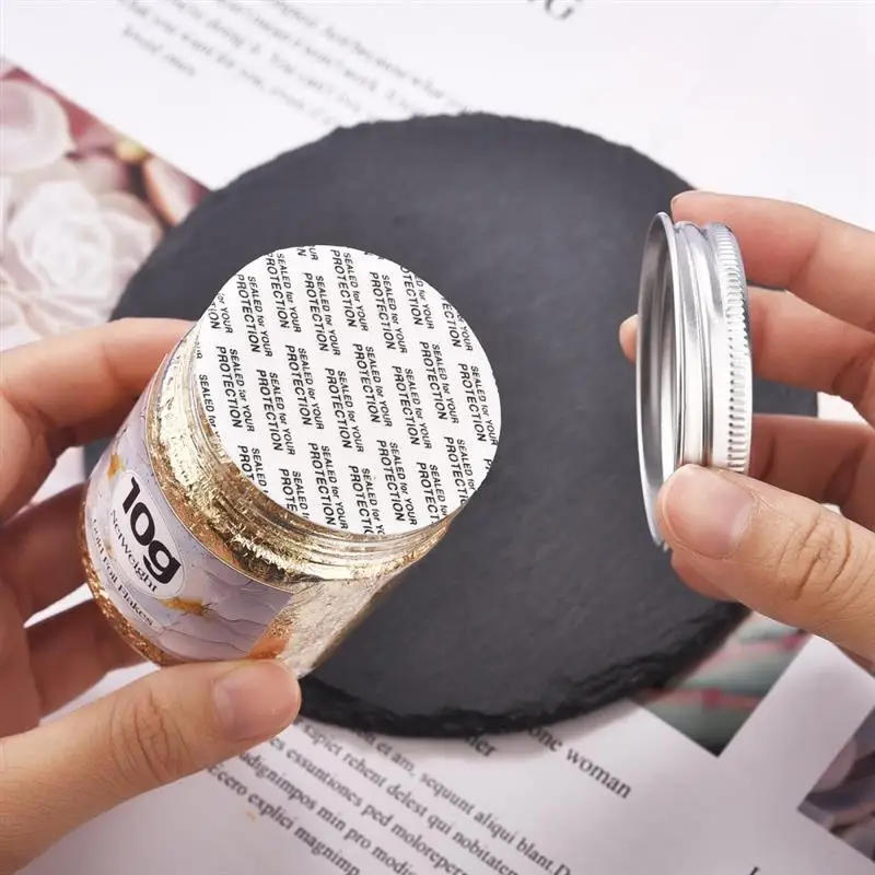 Description Picture 4 of itemImitation Gold Sliver Copper Leaf Flake Sheets Foil Sequins Glitters For DIY Shiny Foil Pape Resin Gilding Nail Art Decor bottle