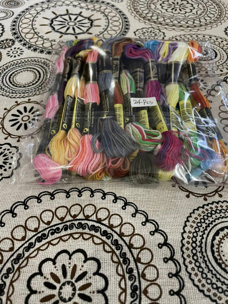 Description Picture 3 of itemVariegated Floss Cross Stitch Thread, Color Variable, 6 Strand, 8 Meters, 24PCs