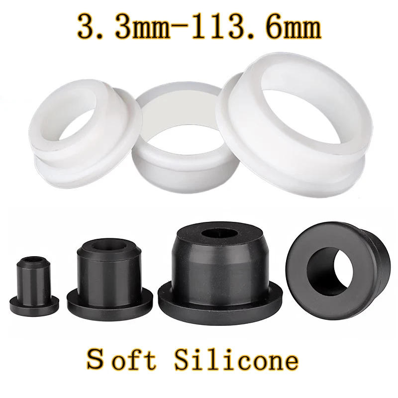 Description Picture 2 of itemBlack White Hole Plug 3.3-113.6mm Round Hollow Silicone Rubber Grommet Wire Cable Wiring Protect Bushes O-rings Sealed Gasket