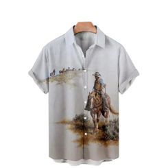 Herren Freizeit hemd Hawaii hemd Herren Sommer 3D-Druck lässig Kurzarmhemd für Herren Kleidung atmungsaktive Hemden