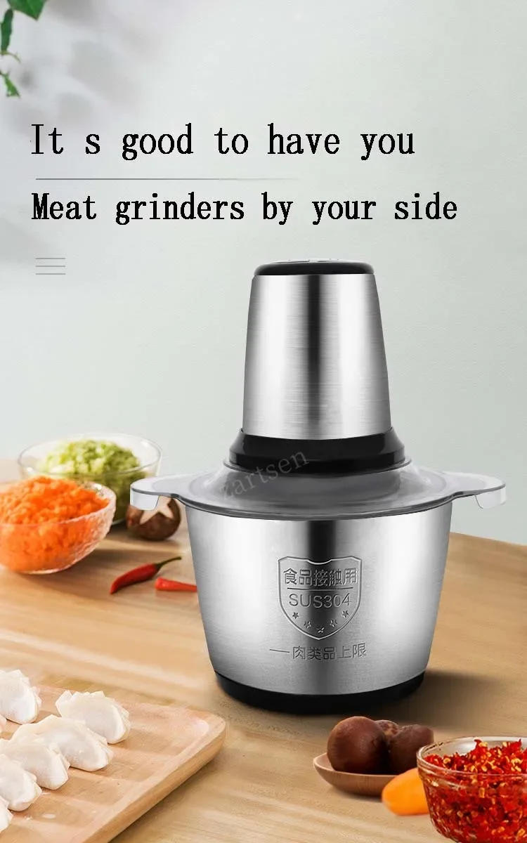 Description Picture 2 of itemElectric Meat Grinder Stainless Steel Food Processor Chopper Kitchen Utensils Vegetable and Fruit Chopper Household Grinder