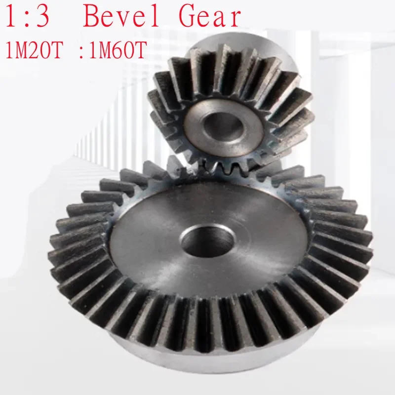 Description Picture 4 of item1Pc Single 1:3  Bevel Gear 1 Modulus 20 Teeth :60 Teeth transmission / 90 degrees bore 6mm 8mm 10mm 12mm 14mm 15mm